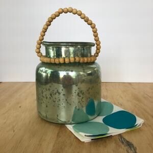 Turquoise Blue Mercury Glass Candleholder / Vase